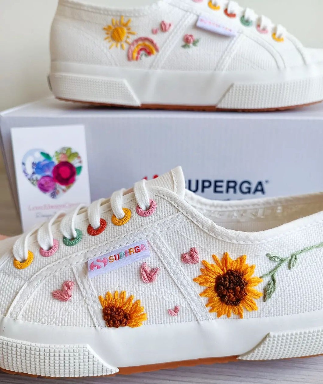 Sunflowers on Superga 2750 Classic (Rainbow Eyelets)