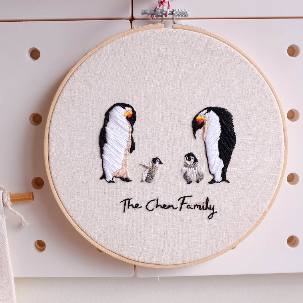 Penguin Family Display Hoop