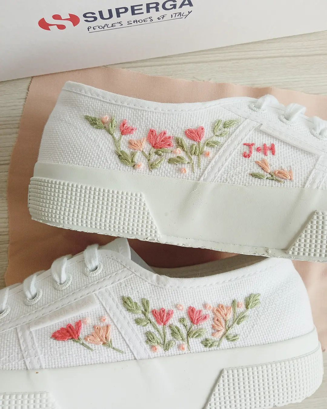 Tulip Field on Superga 2750 Classic (Total White)