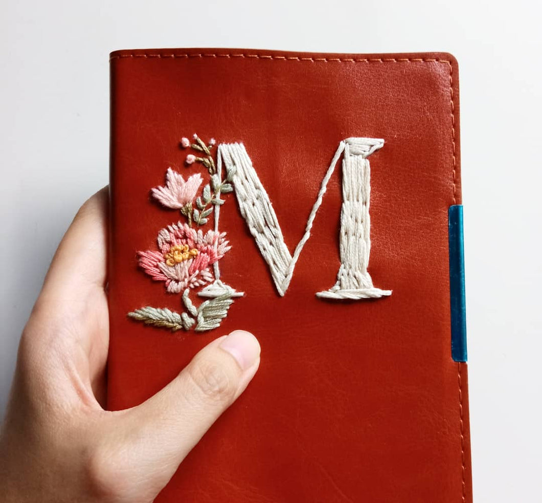 Large Monogram Leather Notebook