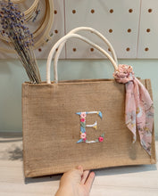 Load image into Gallery viewer, Monogram Jute Bag (Pink Floral)
