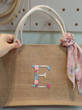 Load image into Gallery viewer, Monogram Jute Bag (Pink Floral)
