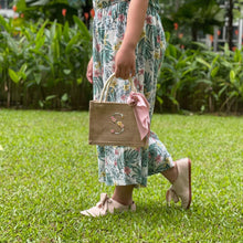 Load image into Gallery viewer, Monogram Jute Bag (Solid Pink)
