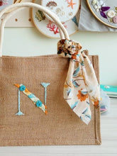 Load image into Gallery viewer, Monogram Jute Bag (Yellow Floral)
