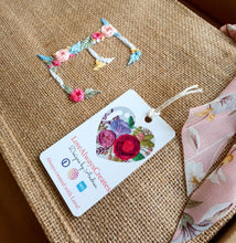 Load image into Gallery viewer, Monogram Jute Bag (Pink Floral)
